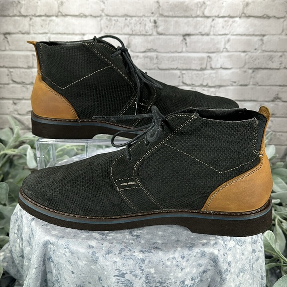 Nunn Bush Barklay Black Leather Plain Toe Casual Lace-Up Ankle Boots Men’s 9M - Picture 4 of 14